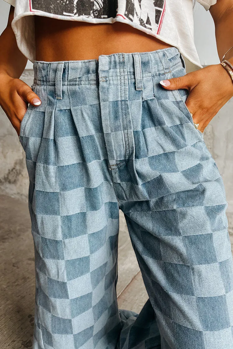 Remy Checkered Denim Pants