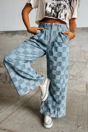 Remy Checkered Denim Pants