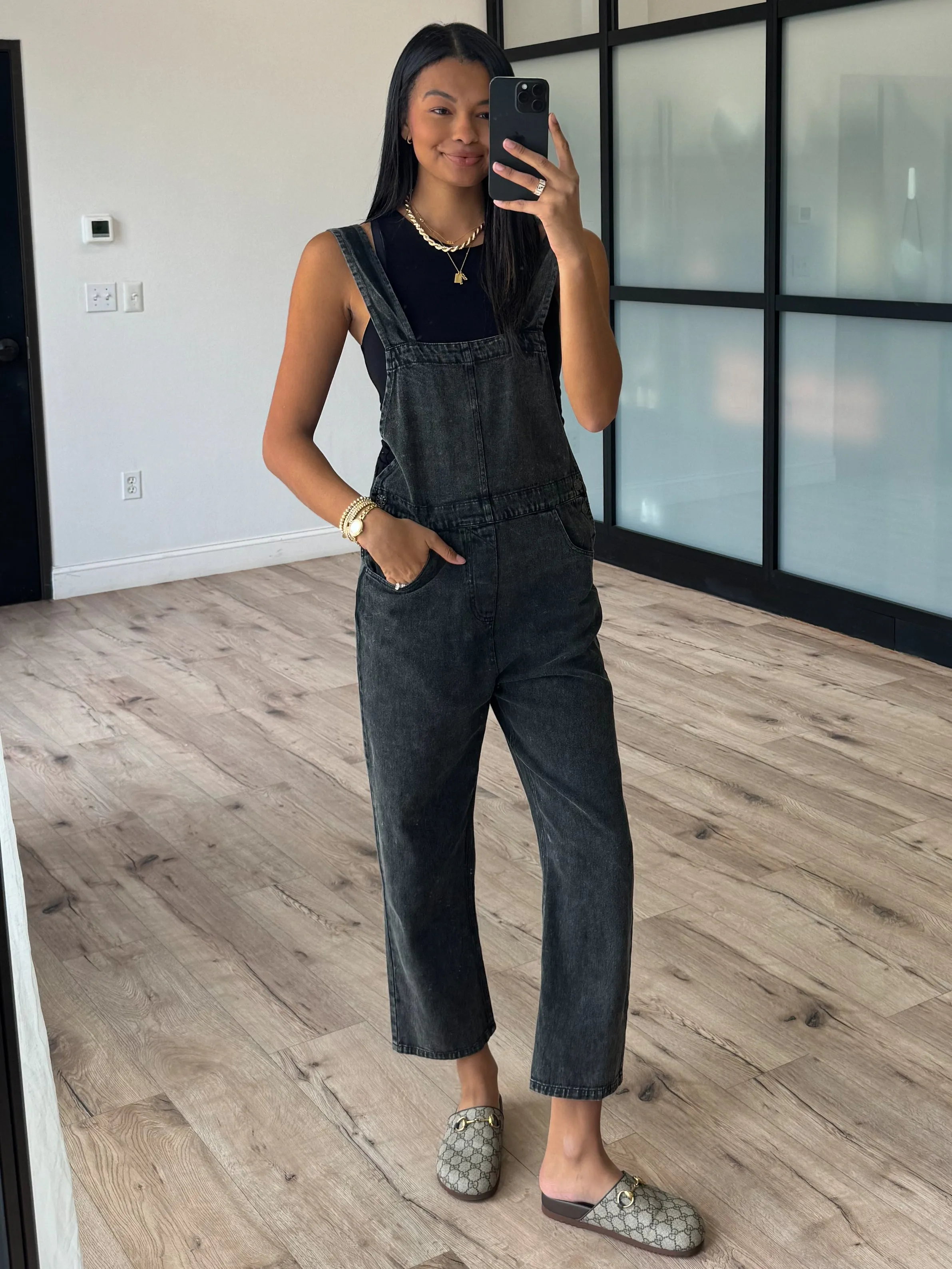 Reno Overalls | Washed Black