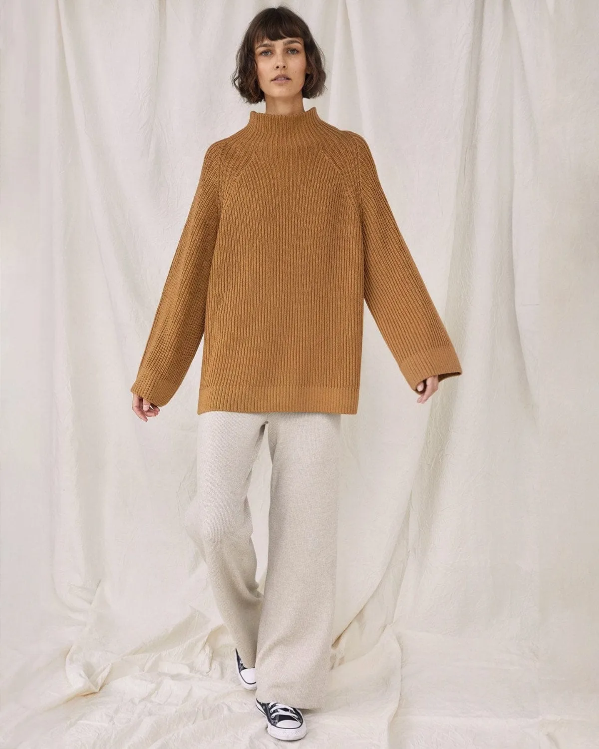 Rib Lounge: Beige Merino Wool Pants