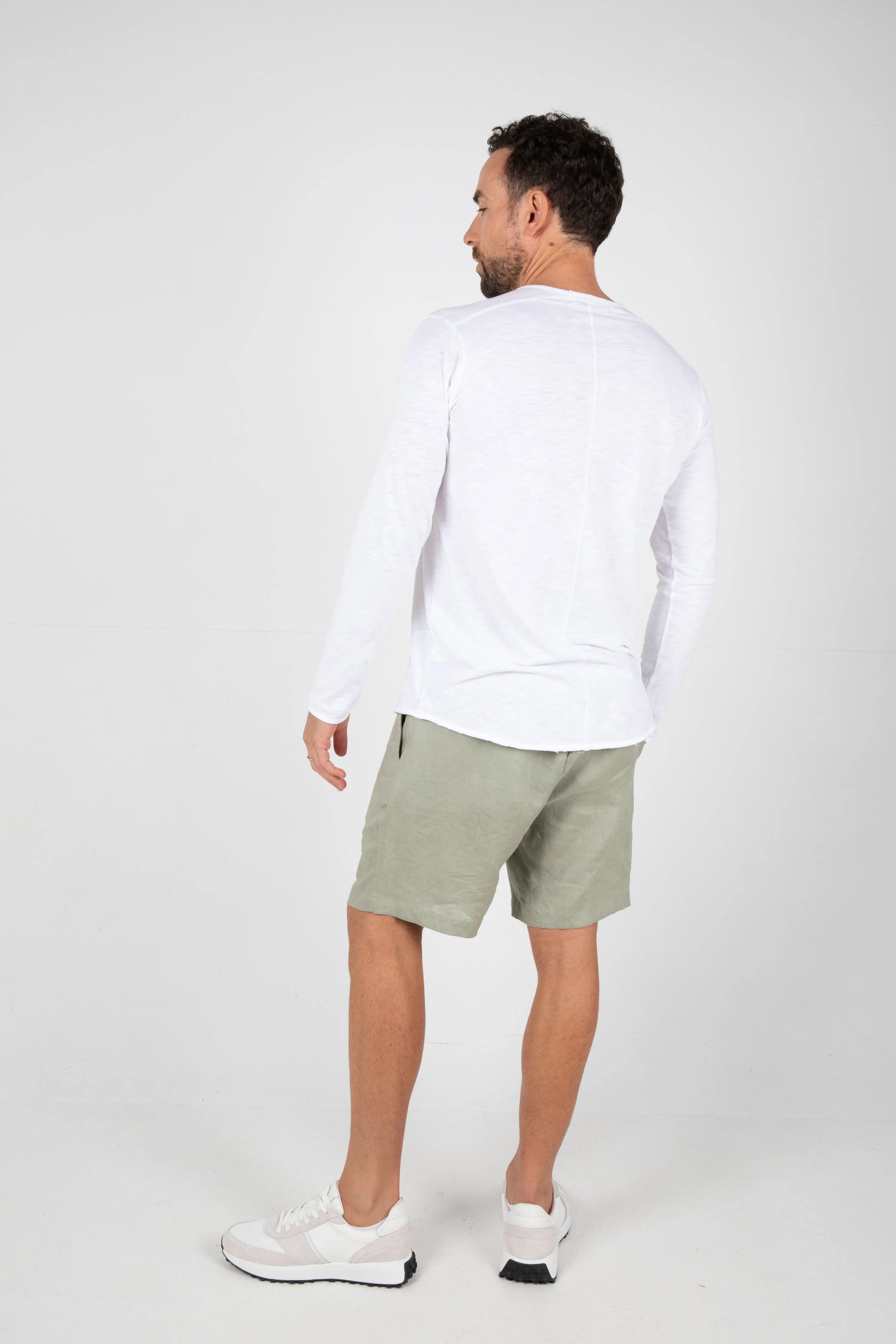 RUFOLO LINEN SHORT - SAGE