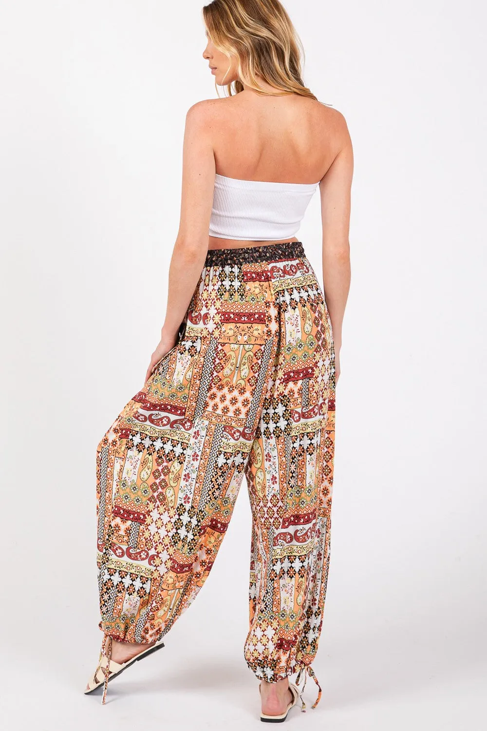 SAGE   FIG High-Rise Balloon Bohemian Print Pants - Online Exclusive