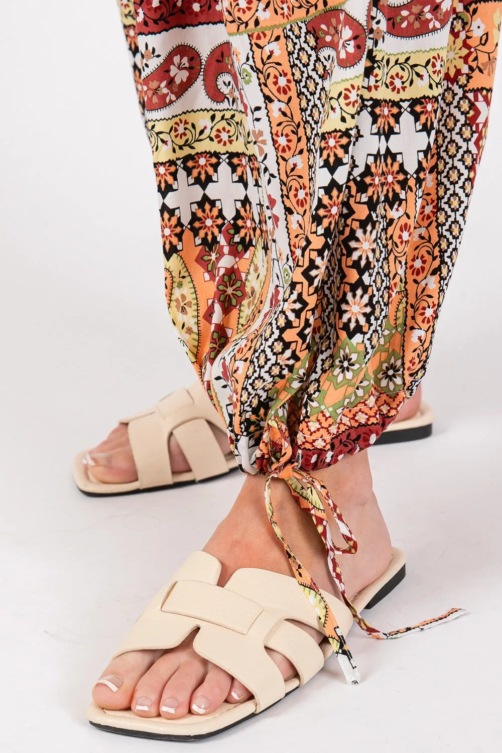 SAGE   FIG High-Rise Balloon Bohemian Print Pants - Online Exclusive