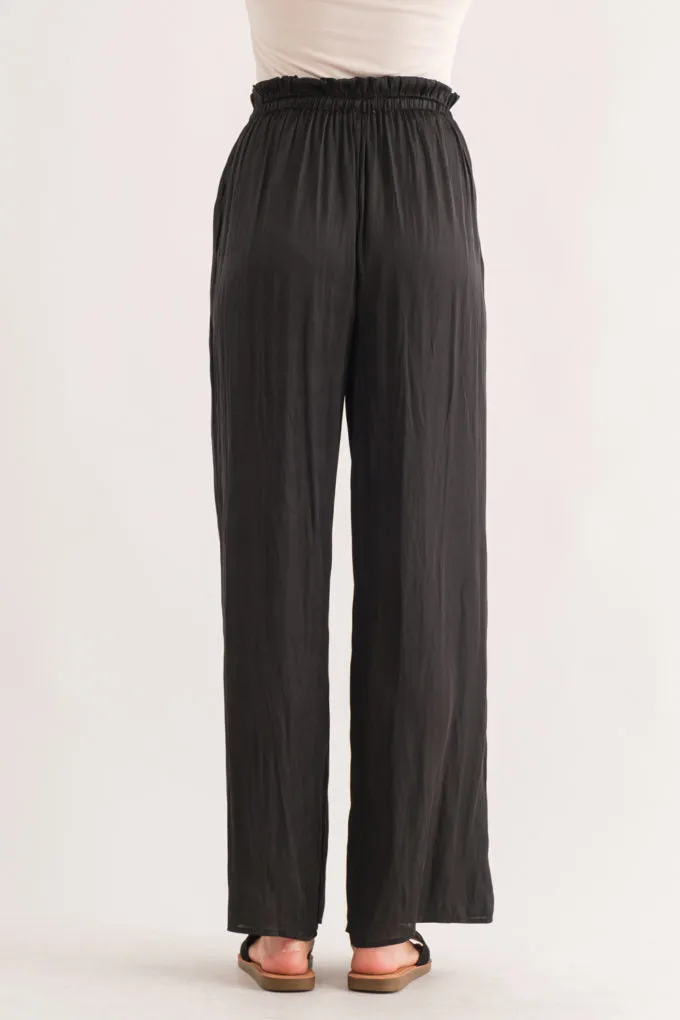 Satin Wide Leg Casual Pants