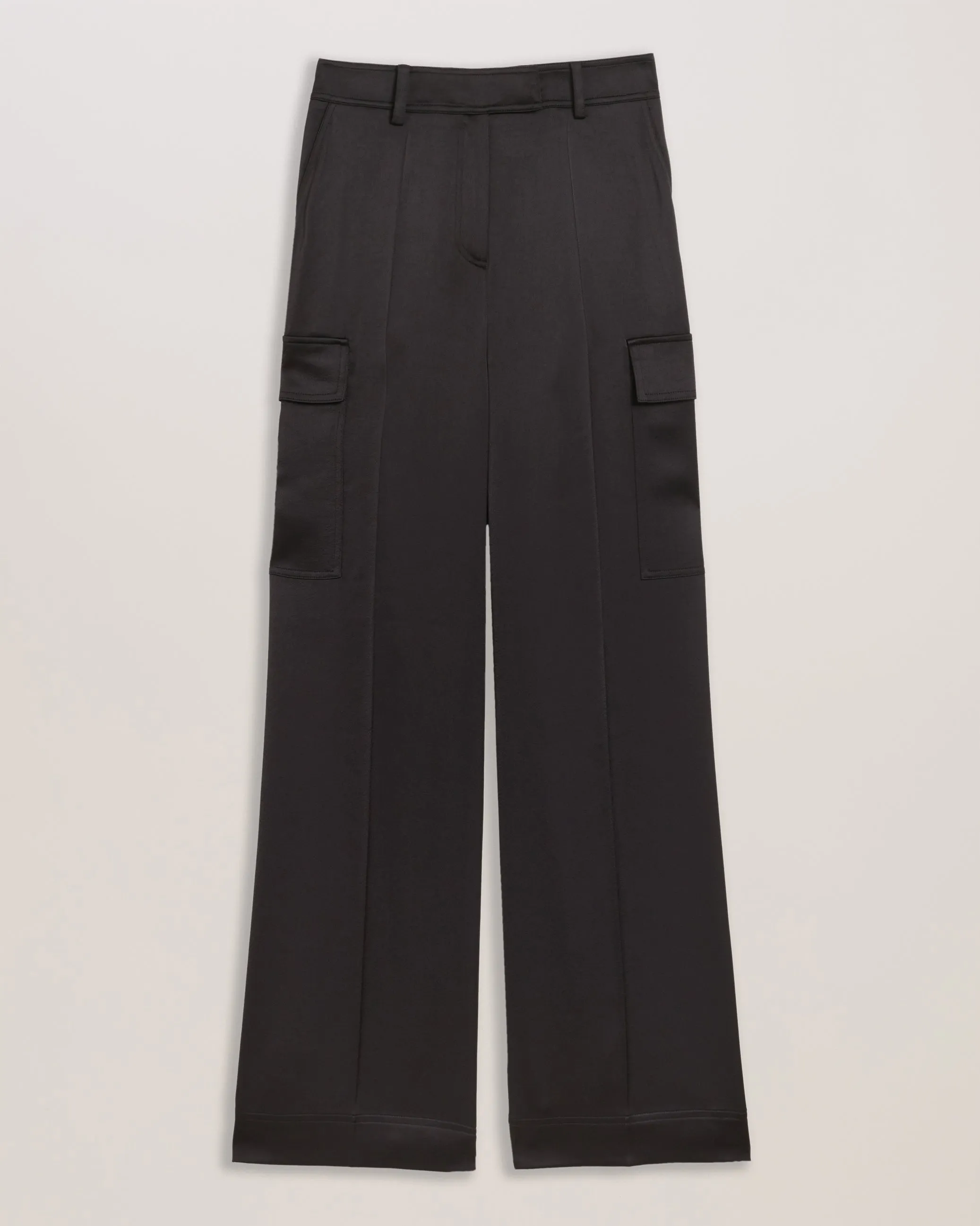 Simeta Wide Leg Cargo Trousers Black