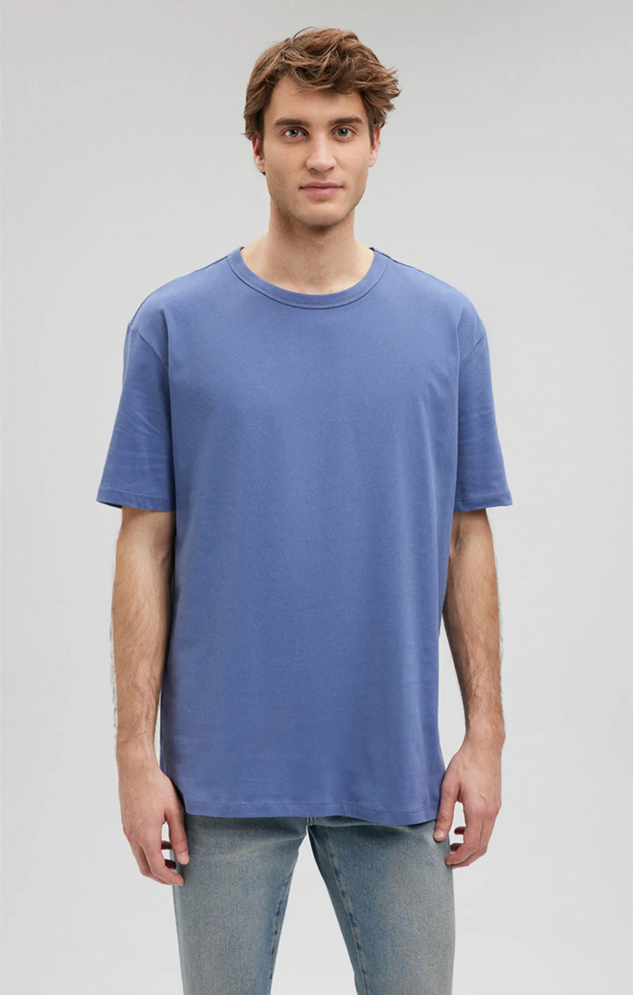 SIMPLE CREW NECK T-SHIRT IN BLUE INDIGO