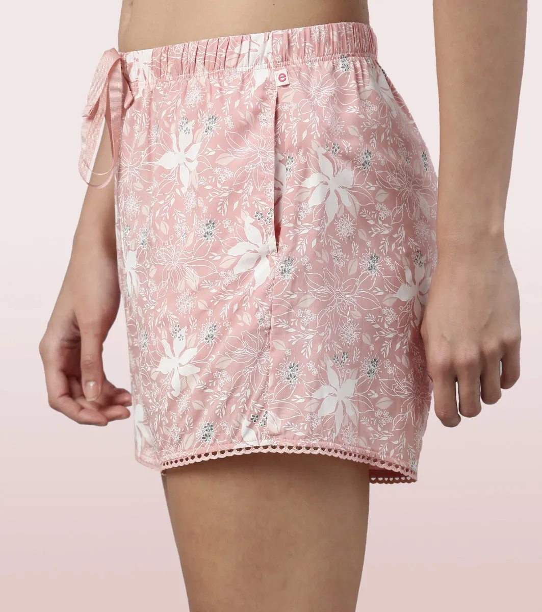 Slounge Shorts Set | Modal Woven Printed Shirt And Shorts Set