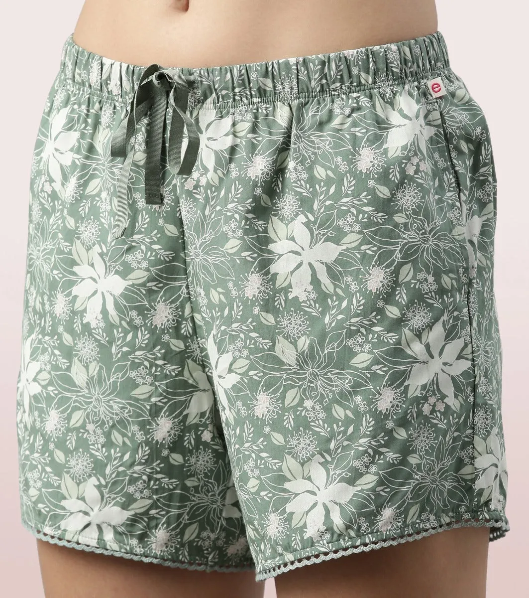 Slounge Shorts Set | Modal Woven Printed Shirt And Shorts Set