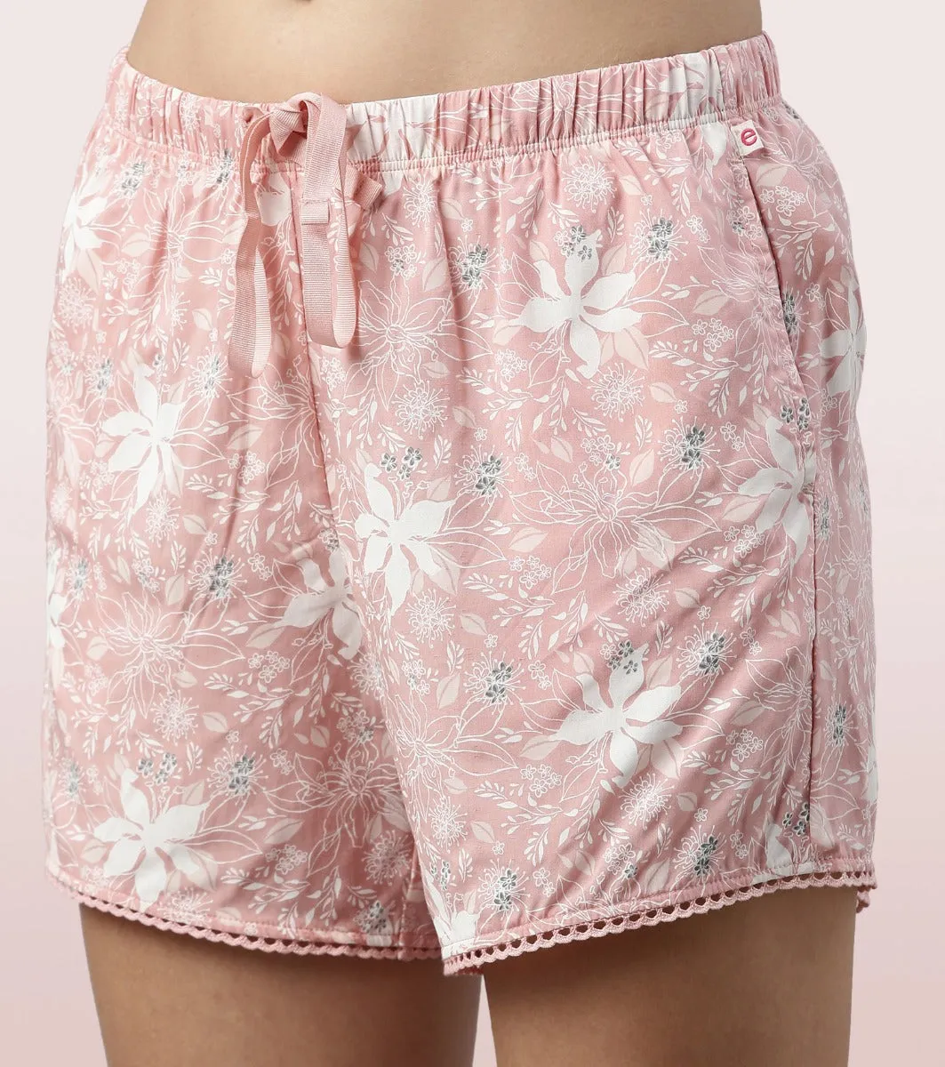 Slounge Shorts Set | Modal Woven Printed Shirt And Shorts Set