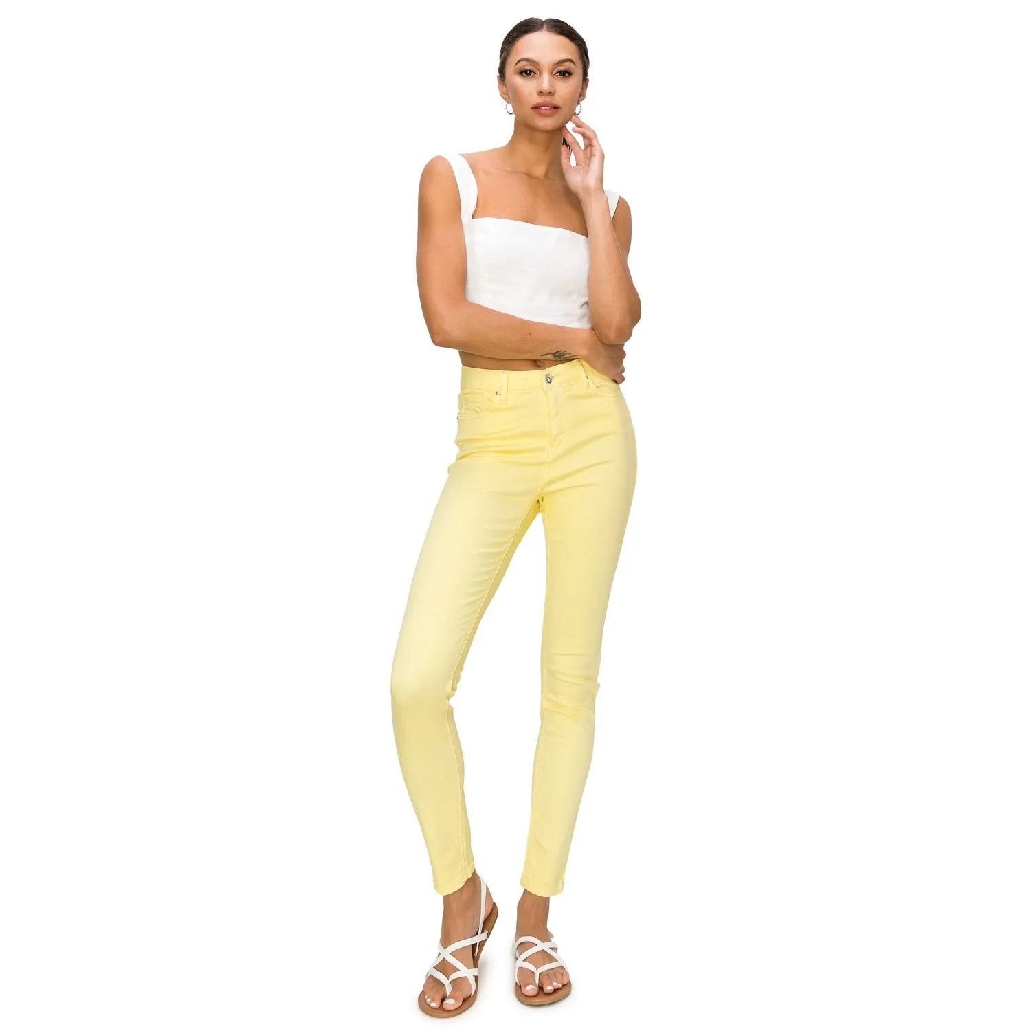 Soft Stretchy High Rise The Everyday Skinny Jeans - Lemongrass Yellow