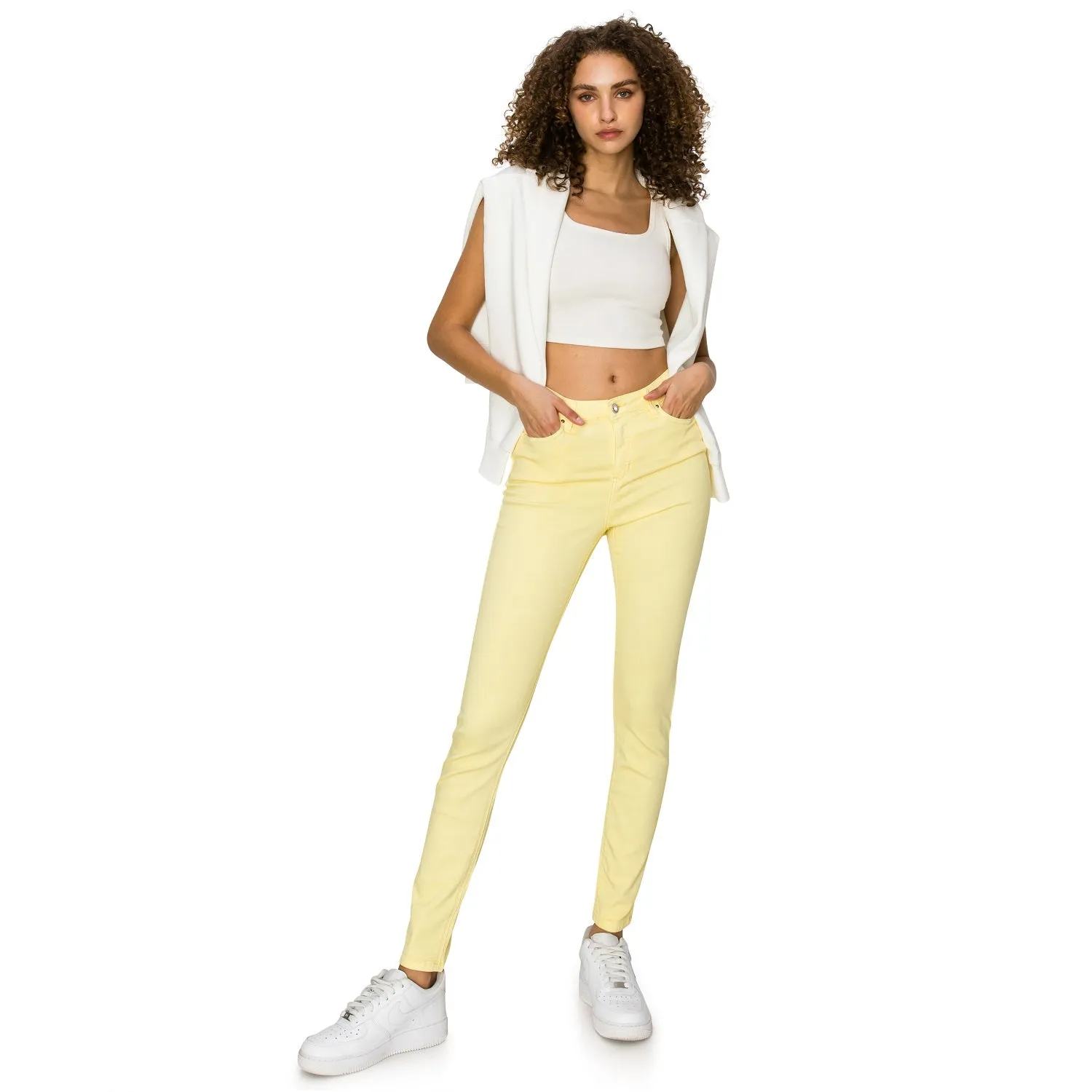 Soft Stretchy High Rise The Everyday Skinny Jeans - Lemongrass Yellow