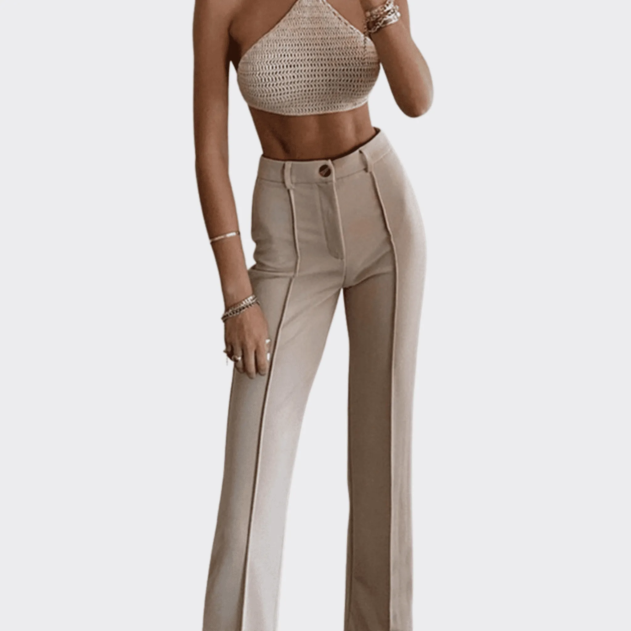 Straight High Waist Slim Pants