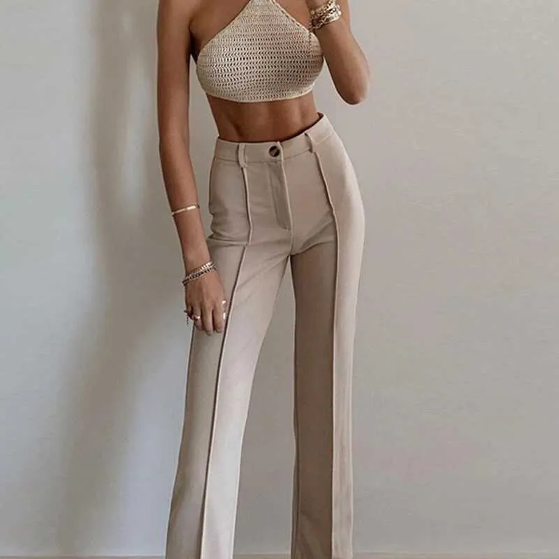 Straight High Waist Slim Pants