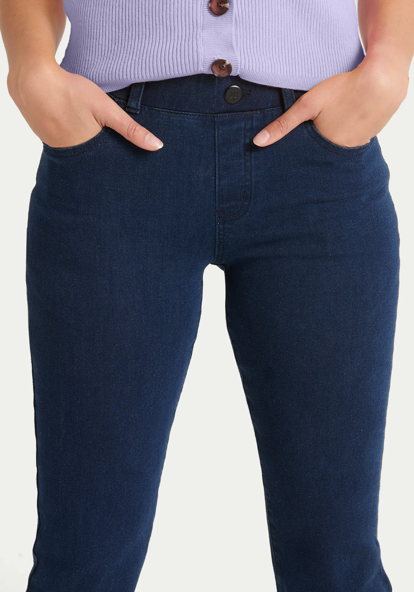 Straight-Leg | 4-Pocket Betabrand Yoga Denim (Dark Indigo)