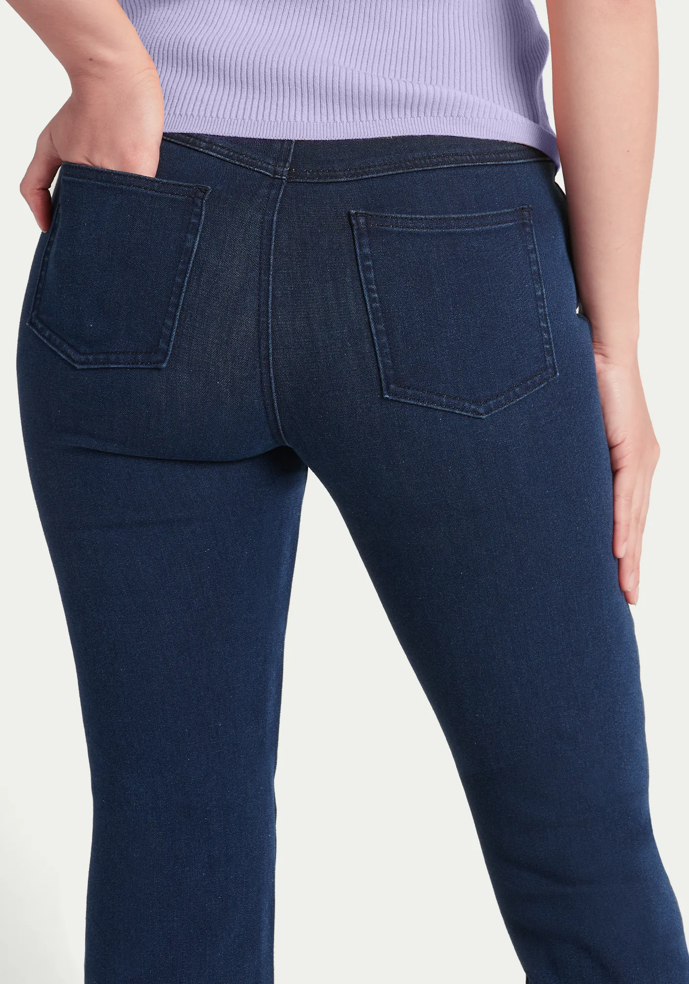 Straight-Leg | 4-Pocket Betabrand Yoga Denim (Dark Indigo)