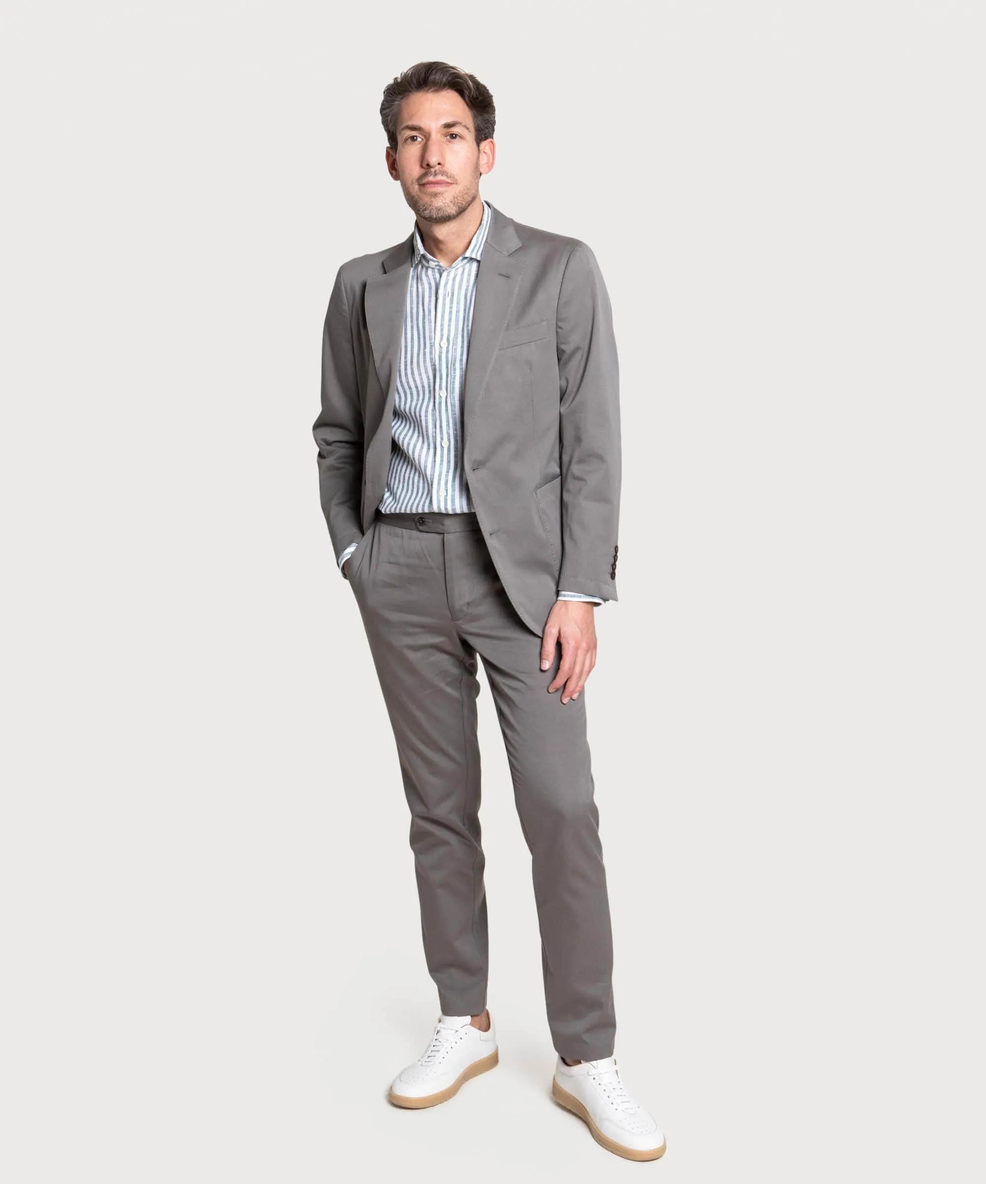 Twill Cotton Suit - Taupe