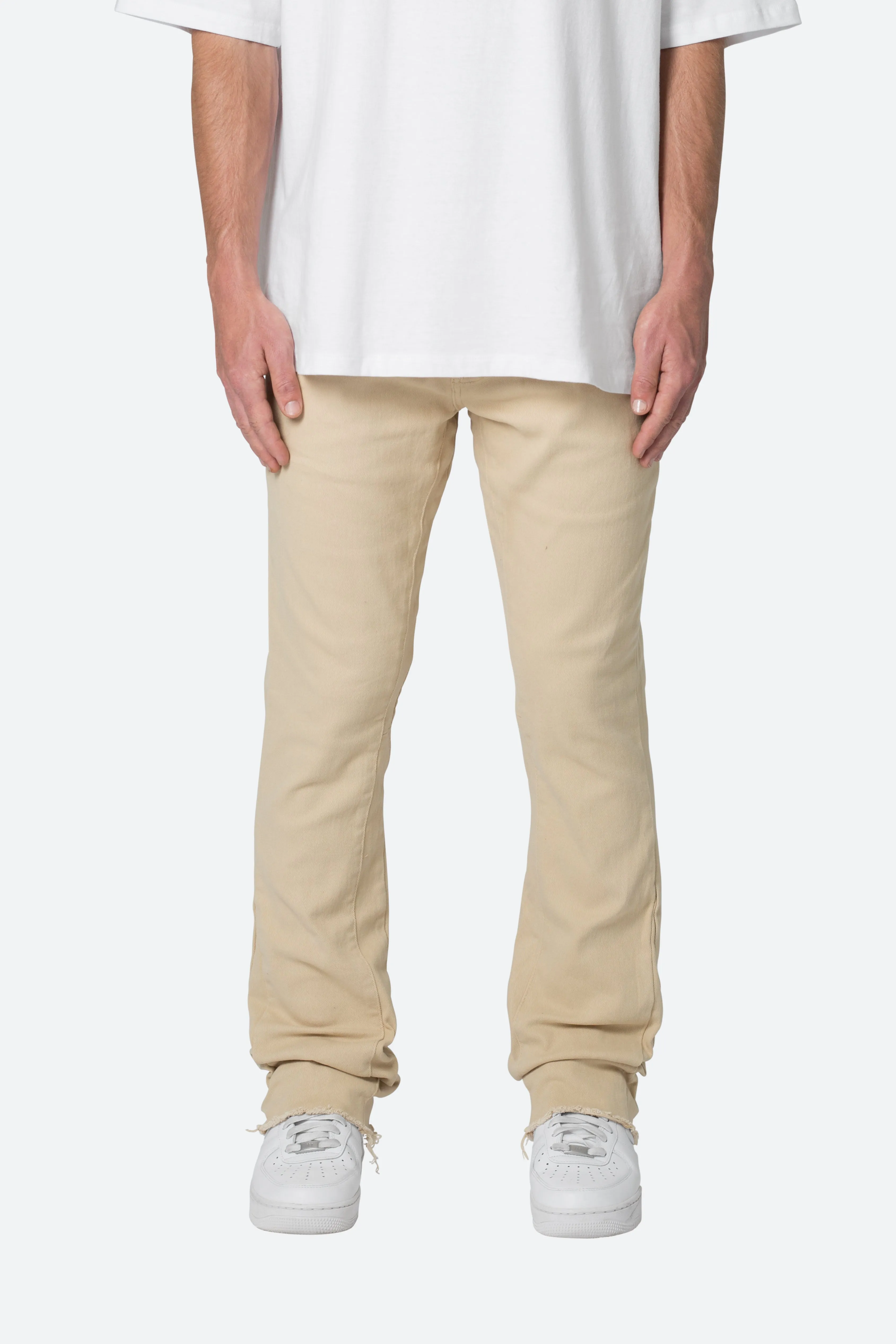 Twill Slim Stacked Pants - Khaki