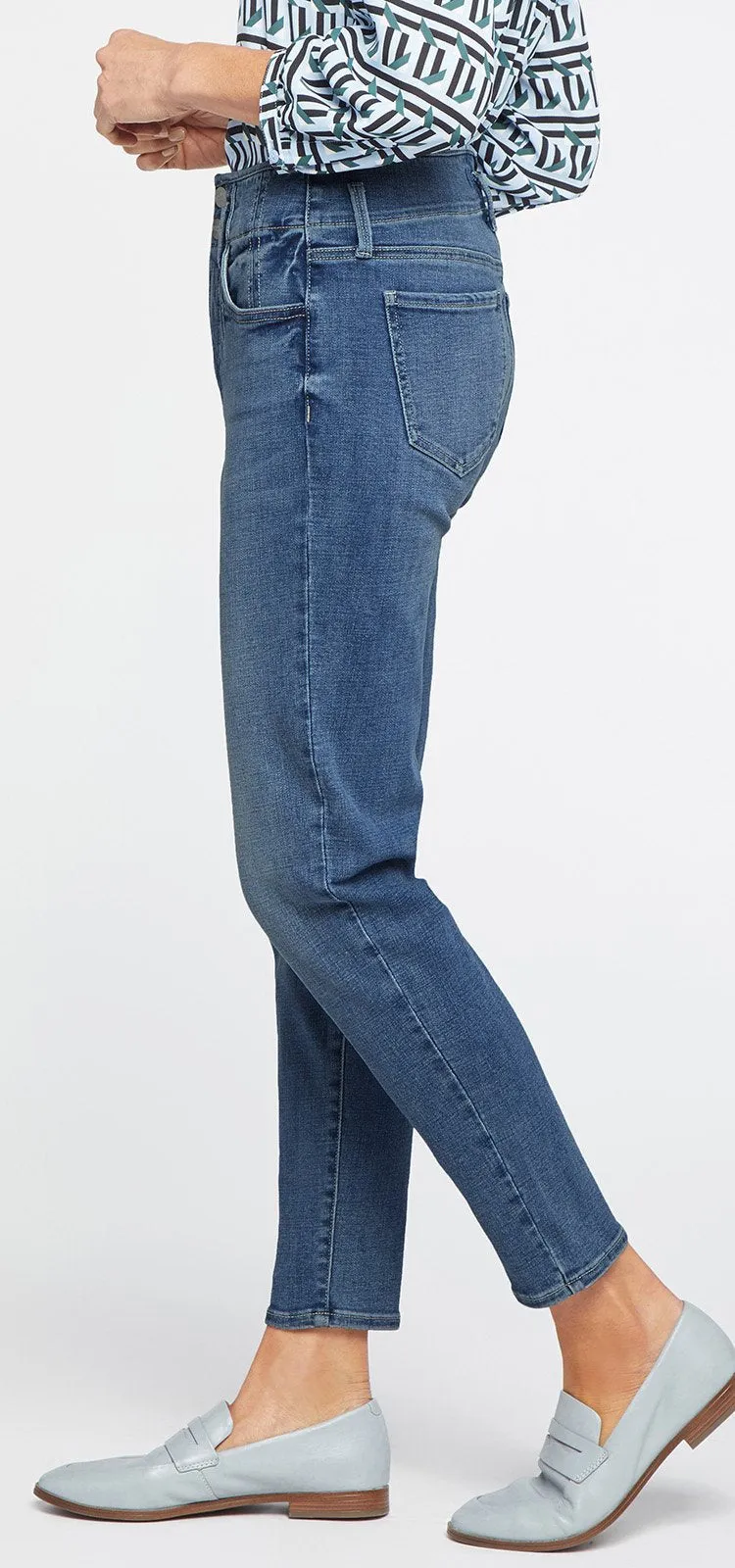 Vintage Bouncer Ankle Jeans Mediumblauw Premium Denim | Lovesick