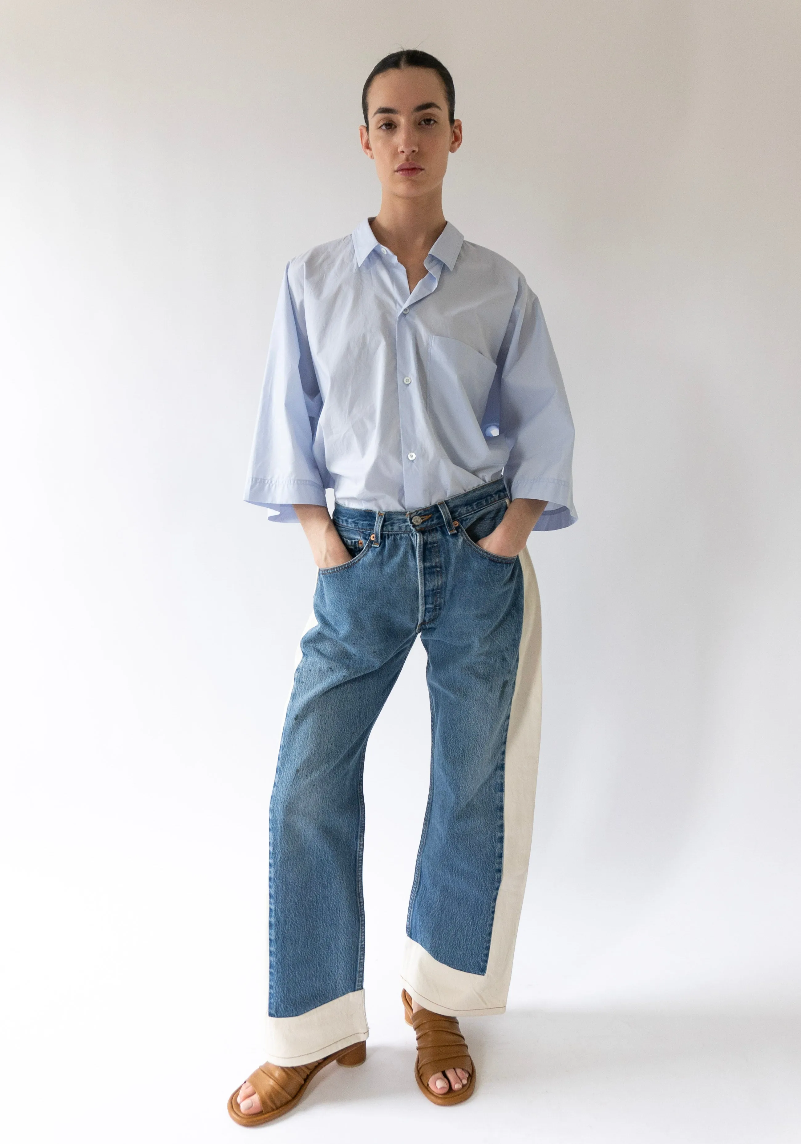 Vintage Reworked Slouch Jean in Indigo and Natural