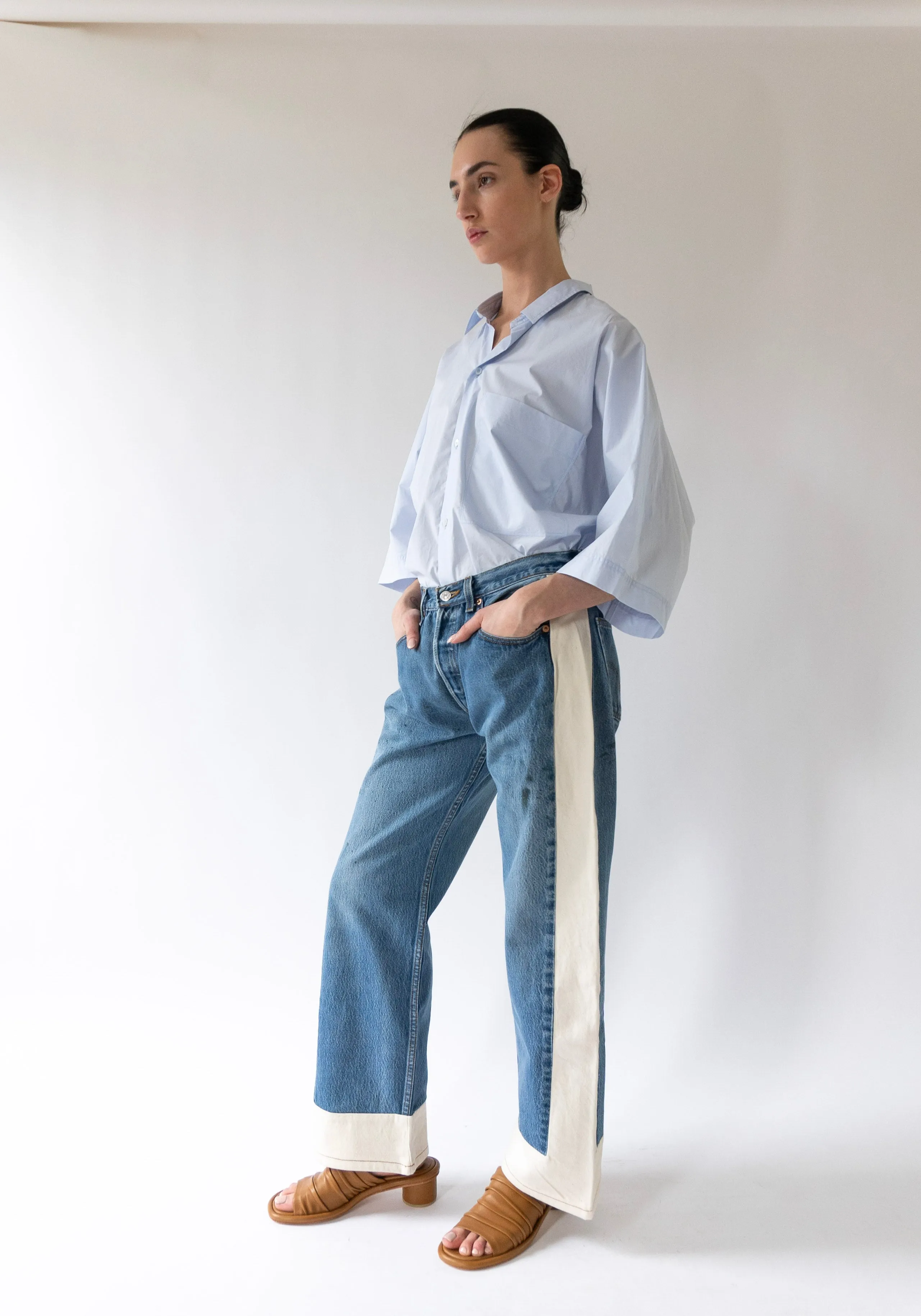 Vintage Reworked Slouch Jean in Indigo and Natural