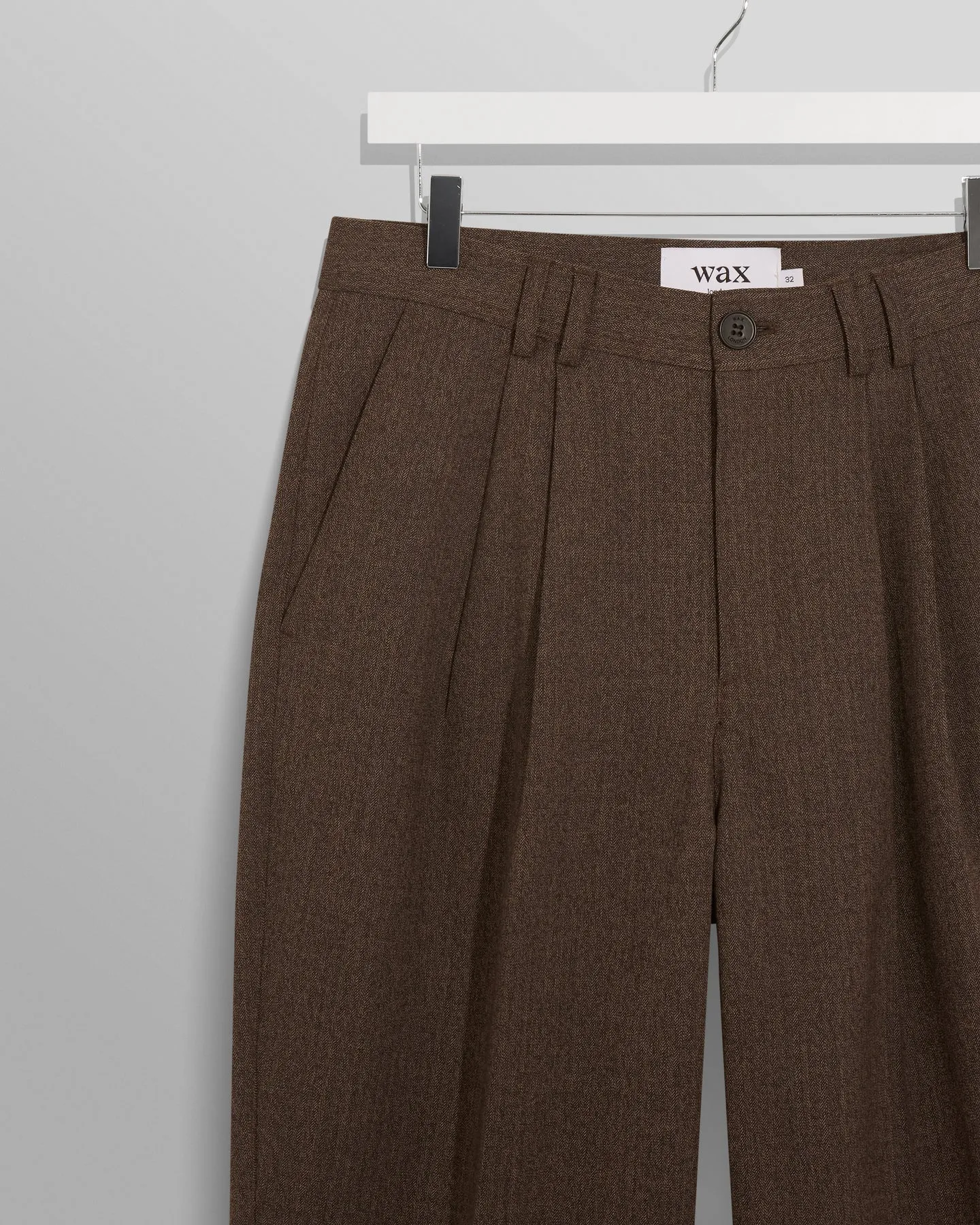 WAX Raleigh Pleat Trousers, Brown