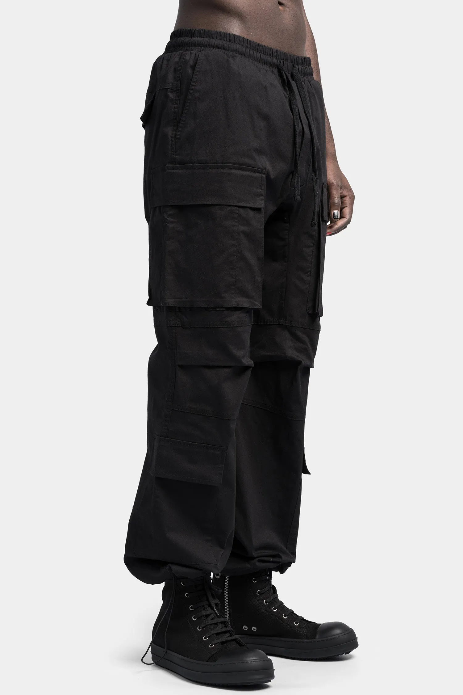 Wide cargo pants, Black