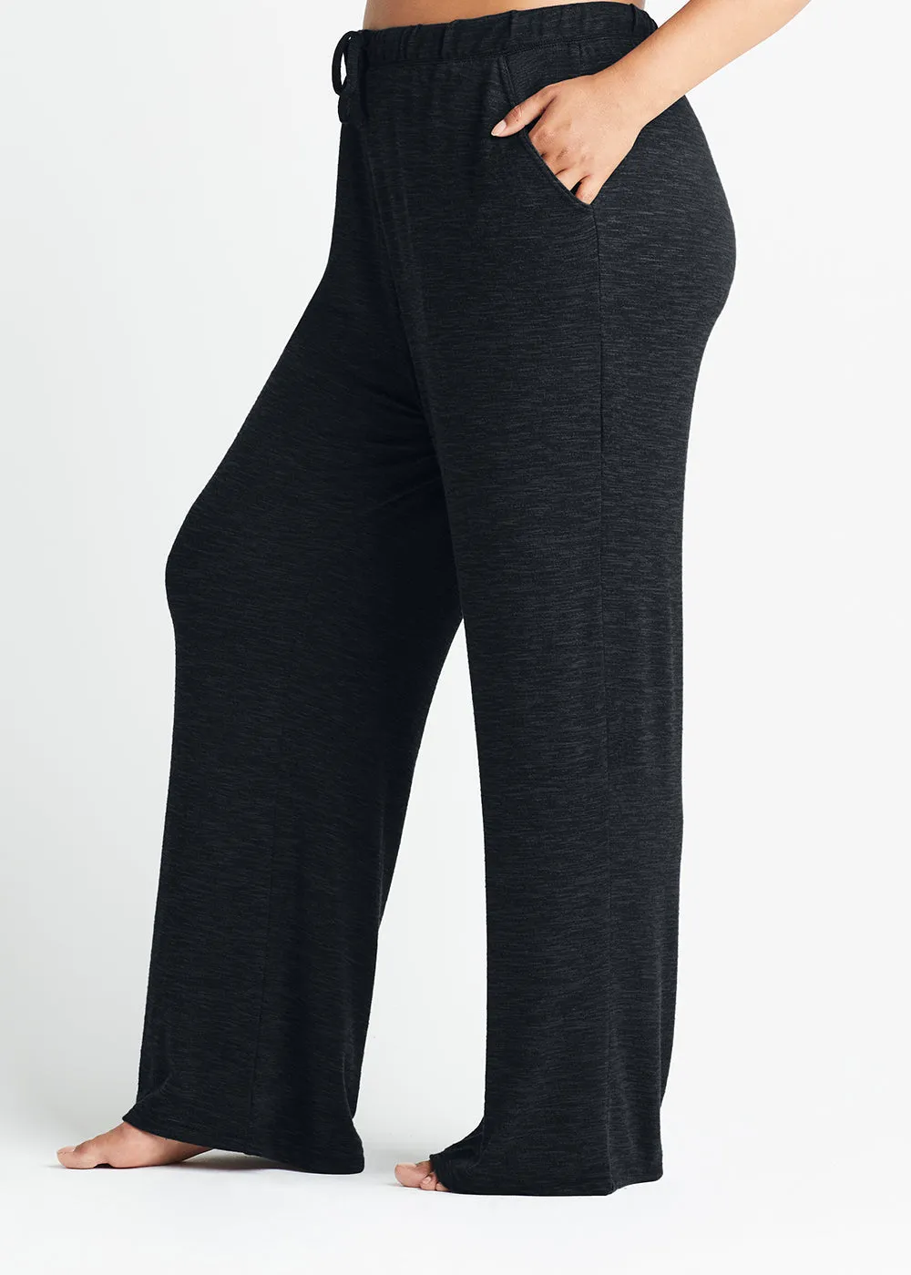 Wide Leg Lounge Pant - Slub Knit