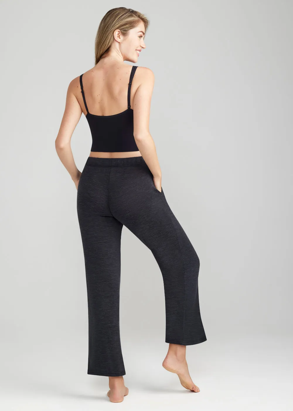 Wide Leg Lounge Pant - Slub Knit