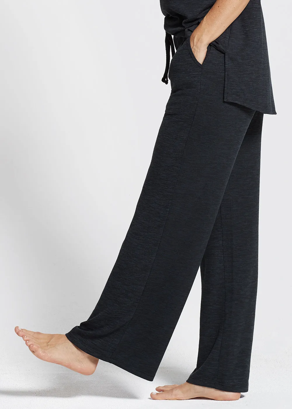 Wide Leg Lounge Pant - Slub Knit