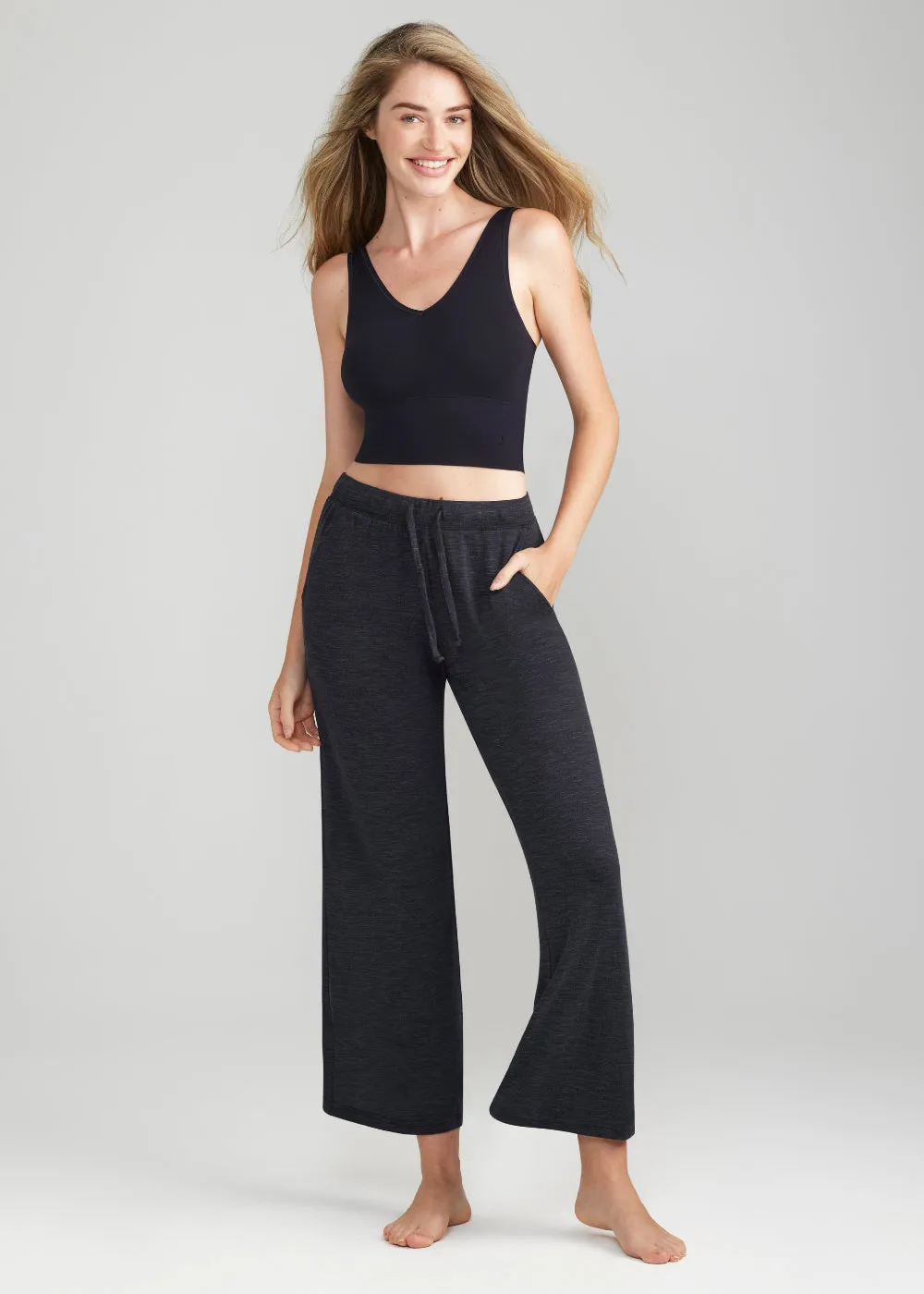 Wide Leg Lounge Pant - Slub Knit