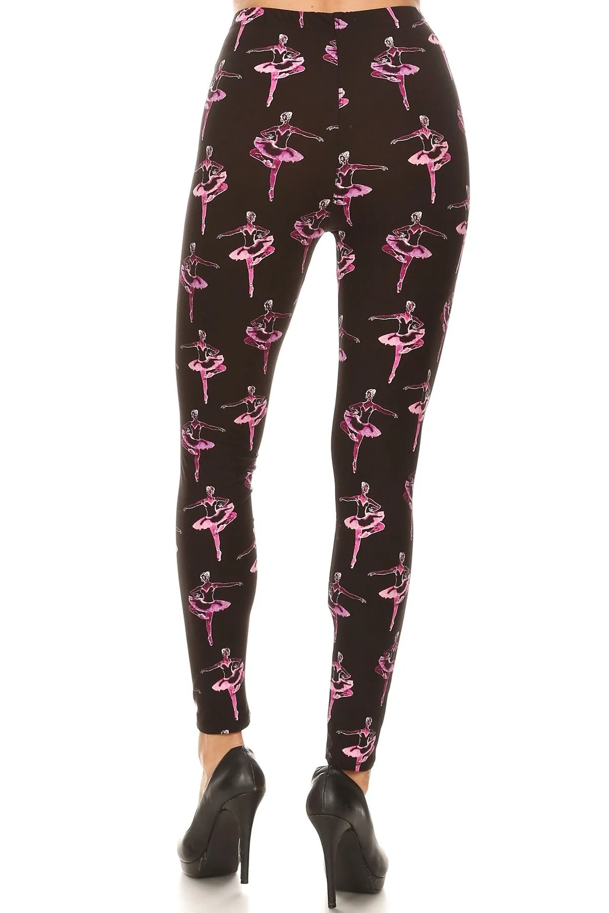 Women's 3X 5X Ballerina Dance Music Ballet Pattern Print Leggings