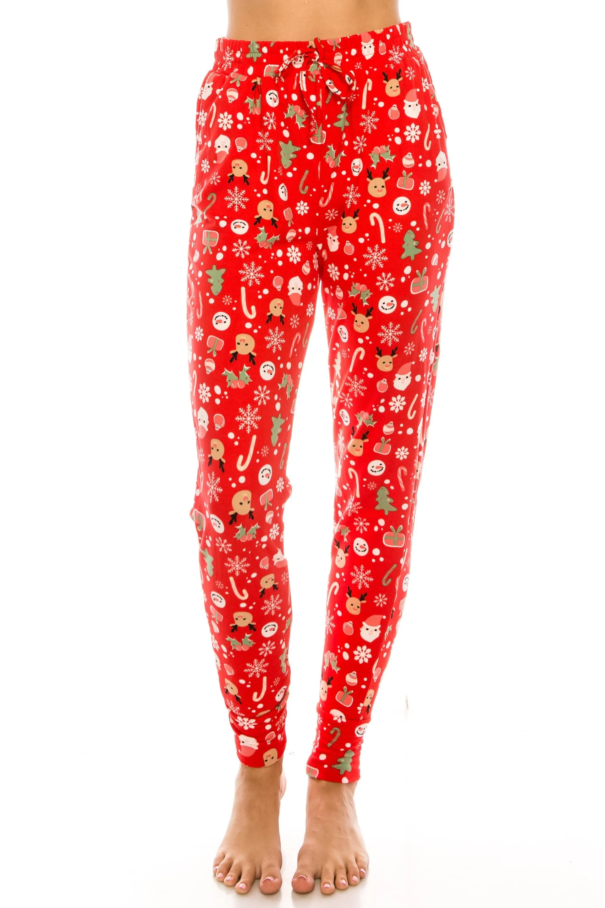 Women's Cozy Christmas Fleece-Lined 2-Piece Matching Jogger Sets