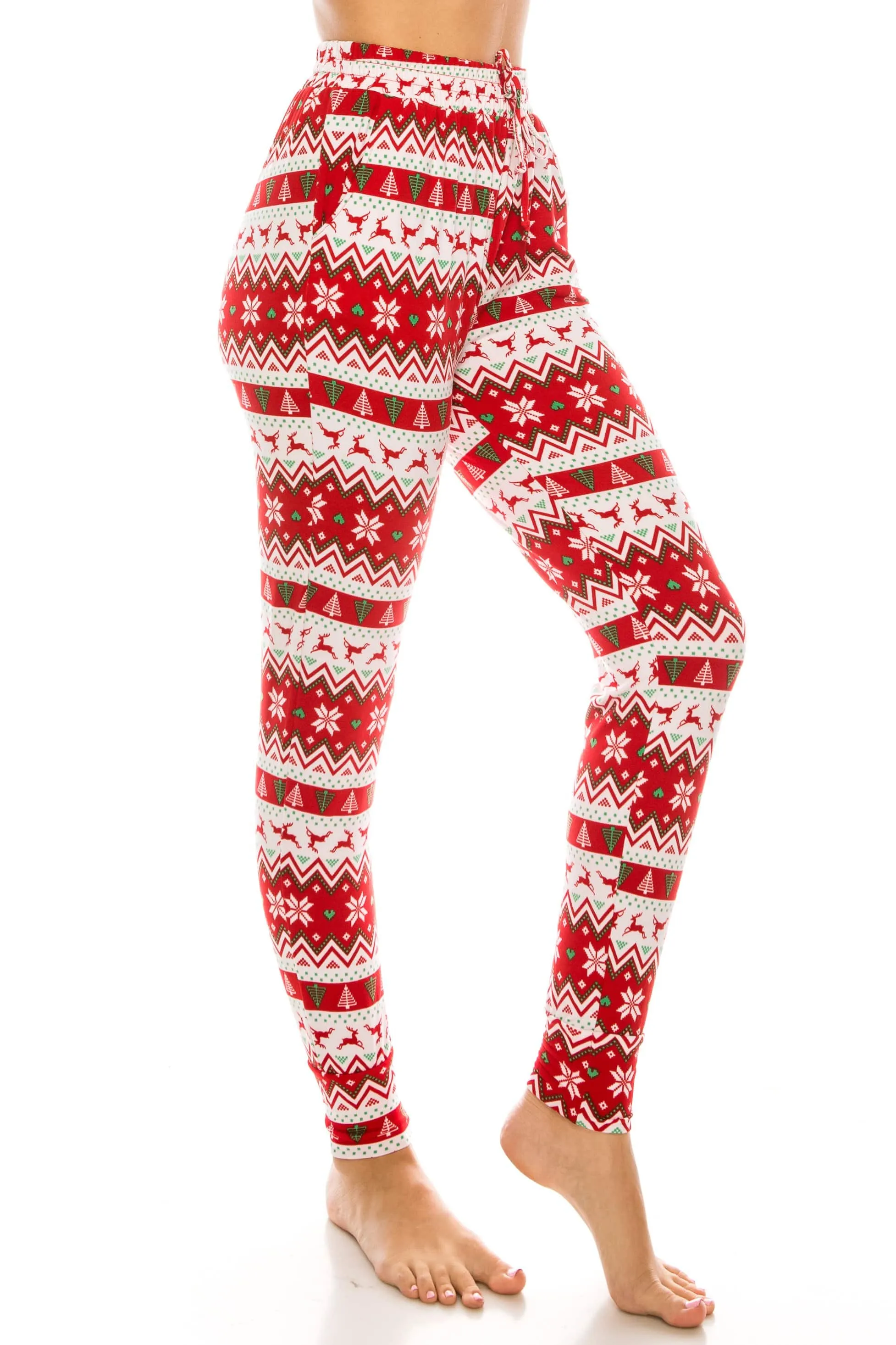 Women's Cozy Christmas Fleece-Lined 2-Piece Matching Jogger Sets