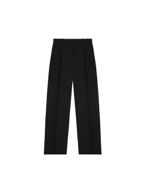 Women's Organic Cotton Tailored Trousers—black