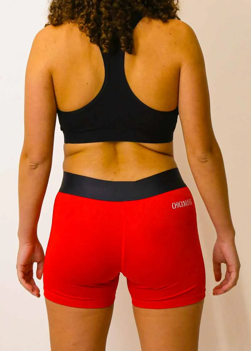 Women's Red 3" Compression Shorts