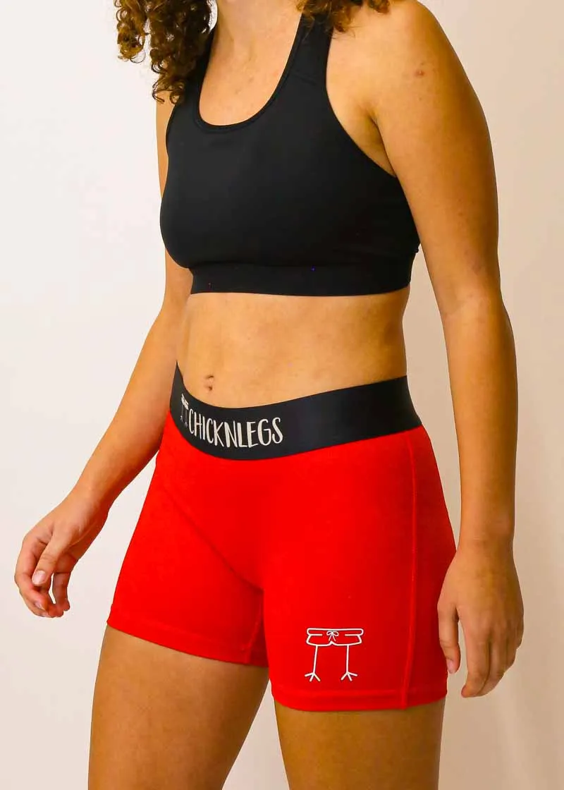 Women's Red 3" Compression Shorts