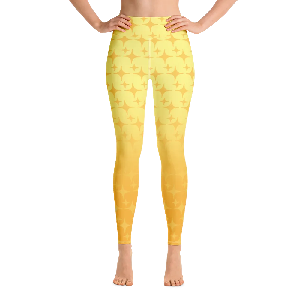 Yellow Ghost Sparkle Leggings (Women's XS-XL)