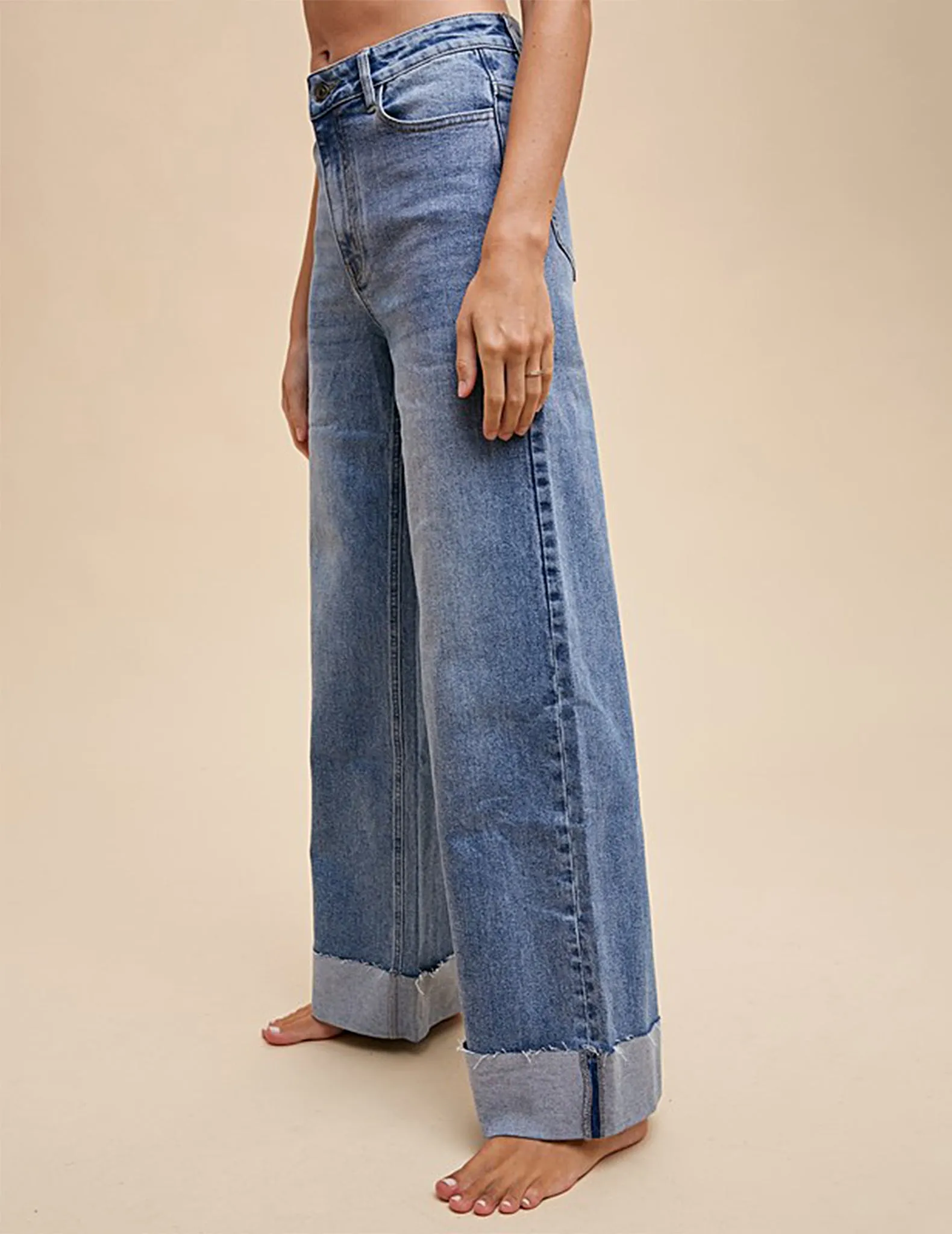 Zahara Deep Cuff High Rise Jeans