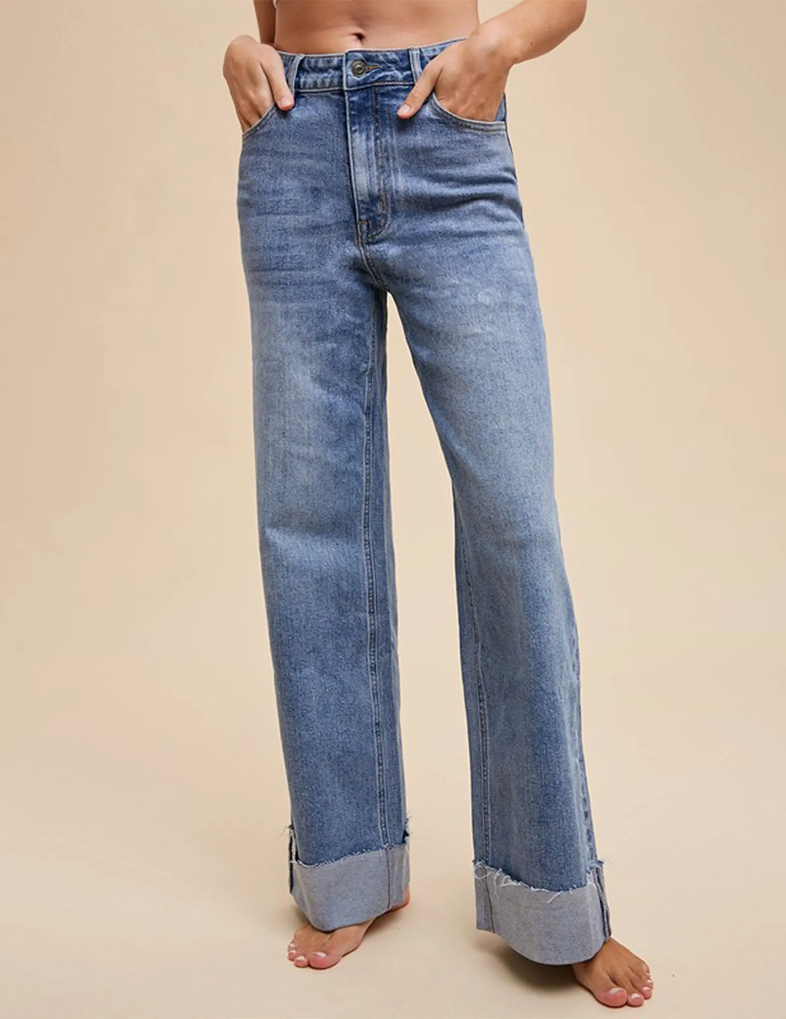 Zahara Deep Cuff High Rise Jeans